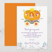 Pumpkin Princess Carriage Wildflowers Verjaardag Bedankkaart (Voorkant / Achterkant)
