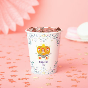 Pumpkin Princess Carriage Wildflowers Verjaardag Papieren Bekers