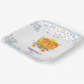 Pumpkin Princess Carriage Wildflowers Verjaardag Papieren Bordje (Gebogen)