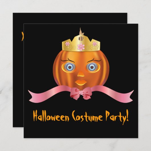 Pumpkin Princess Halloween Kaart (Voorkant / Achterkant)