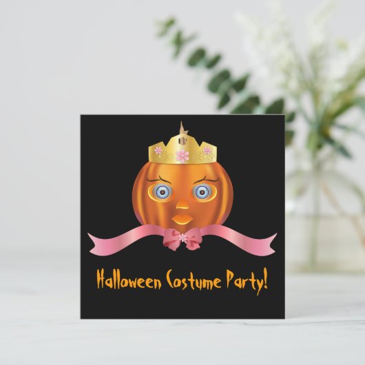 Pumpkin Princess Halloween Kaart (Staand voorkant)