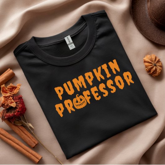 Pumpkin Professor oranje typografie T-shirt