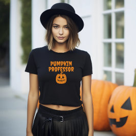 Pumpkin Professor oranje typografie T-shirt