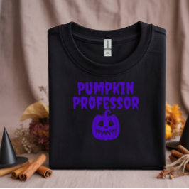 Pumpkin Professor paarse typografie T-shirt