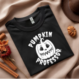 Pumpkin Professor witte typografie T-shirt