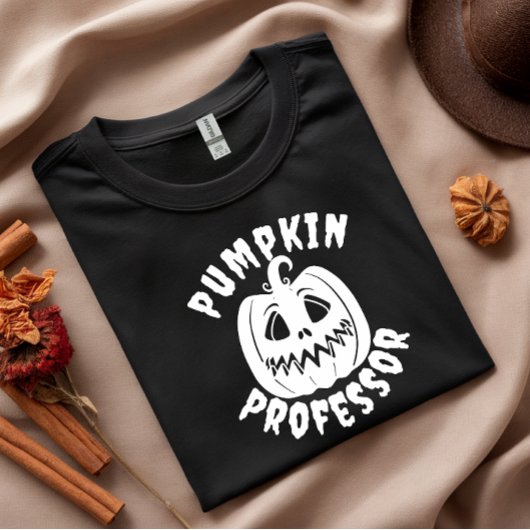 Pumpkin Professor witte typografie T-shirt
