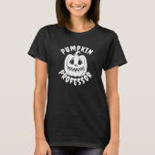 Pumpkin Professor witte typografie T-shirt (Voorkant)