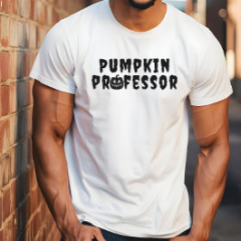 Pumpkin Professor zwarte typografie T-shirt