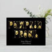 "Pumpkin Prowl" Halloween Typografie Folie Uitnodiging (Staand Voorkant)
