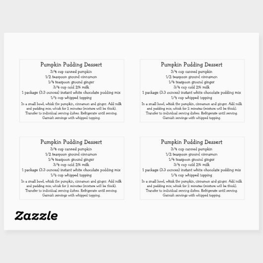 Pumpkin Pudding Dessert Stickers (Vel)