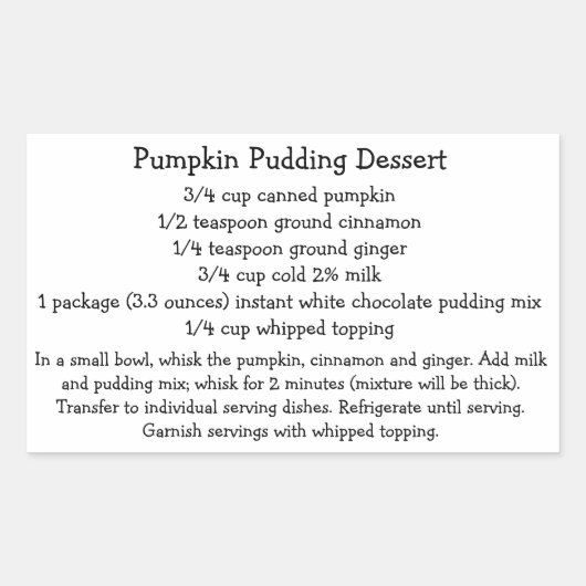 Pumpkin Pudding Dessert Stickers (Voorkant)