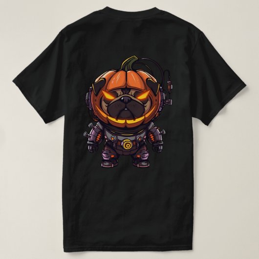 Pumpkin Pug Mecha - Halloween Graffiti T-shirt (Design achterkant)