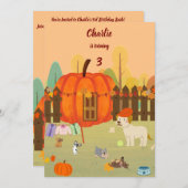 Pumpkin Pups Herfstfeest Verjaardag Kaart (Voorkant / Achterkant)