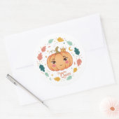 Pumpkin Queen 👑 | Cute Halloween Ronde Sticker (Envelop)