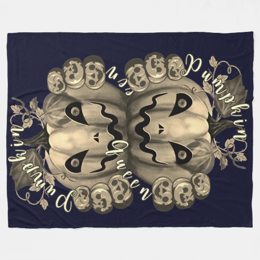 Pumpkin Queen Fleece Deken (Voorkant (Horizontaal))