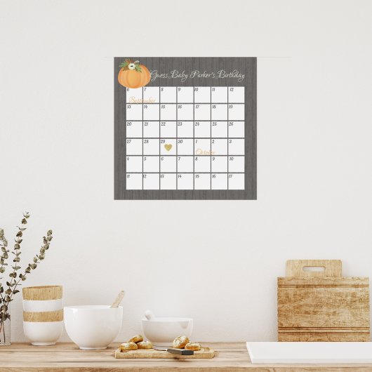 Pumpkin Raad Baby's vervaldatum Poster (Keuken)