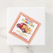 Pumpkin Red Harvest Truck 1e Verjaardag Dank u Bedankjes Labels (In situ)