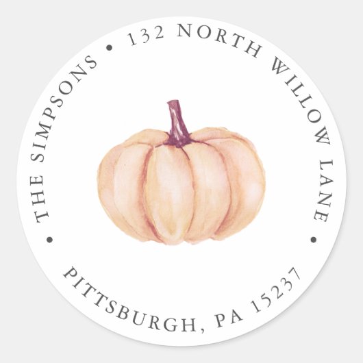 Pumpkin-retouradres Ronde Sticker (Voorkant)