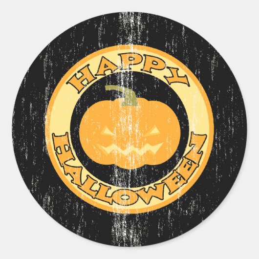 Pumpkin Retro Halloween Ronde Sticker (Voorkant)