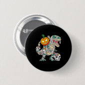 Pumpkin Riding Mummy Dinosaurus Trex Halloween Fun Ronde Button 5,7 Cm (Voorkant /achterkant)