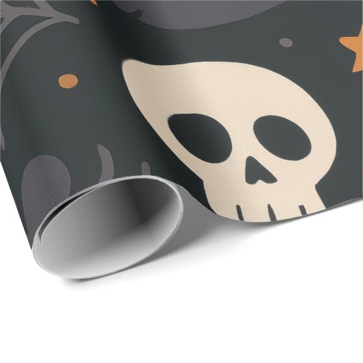 Pumpkin, RIP, Ghost Pattern Paper Wrapping Paper Cadeaupapier (Rol Hoek)