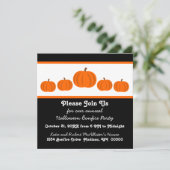 Pumpkin Row Halloween Party Invite Kaart (Staand voorkant)