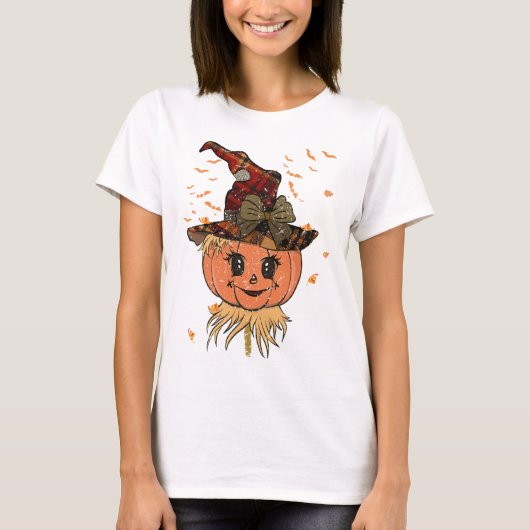 Pumpkin-rugleuning, Vintage Herfst Pet T-shirt (Voorkant)