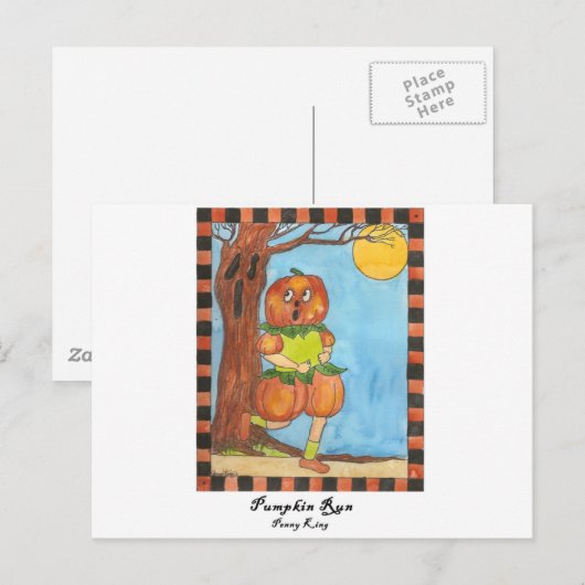 Pumpkin Run Briefkaart (Voorkant / Achterkant)