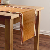 Pumpkin & Rust Exotic Faux Snake Leather Line Art Korte Tafelloper (Voorbeeld)