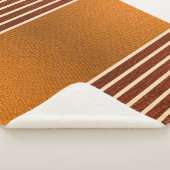 Pumpkin & Rust Exotic Faux Snake Leather Line Art Sherpa Deken (3/4)