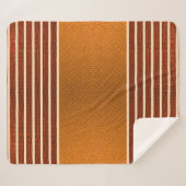 Pumpkin & Rust Exotic Faux Snake Leather Line Art Sherpa Deken (Voorkant (horizontaal))