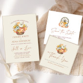 Pumpkin Rustic Fall Wedding Bewaar de datum Save The Date