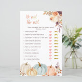 Pumpkin Rustic Floral zei dat ze Kaart zei (Staand voorkant)