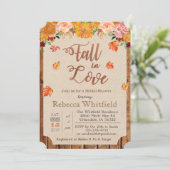 Pumpkin Rustic Leaves Baby shower Invitation Kaart (Staand voorkant)