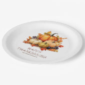 Pumpkin Rustic Thanksgiving Dinner Papieren Bordje (Gekanteld)