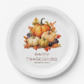Pumpkin Rustic Thanksgiving Dinner Papieren Bordje (Voorkant)