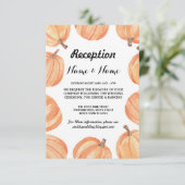 Pumpkin Rustic Wedding Reception Kaart Herfst (Staand voorkant)
