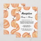 Pumpkin Rustic Wedding Reception Kaart Herfst (Voorkant / Achterkant)