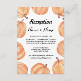 Pumpkin Rustic Wedding Reception Kaart Herfst