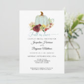 Pumpkin Rustic Wood Waterverf Burgundy Floral Kaart (Staand voorkant)