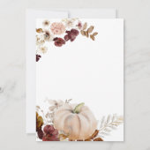 Pumpkin Rustieke Herfst Baby shower Invitation Kaart (Achterkant)