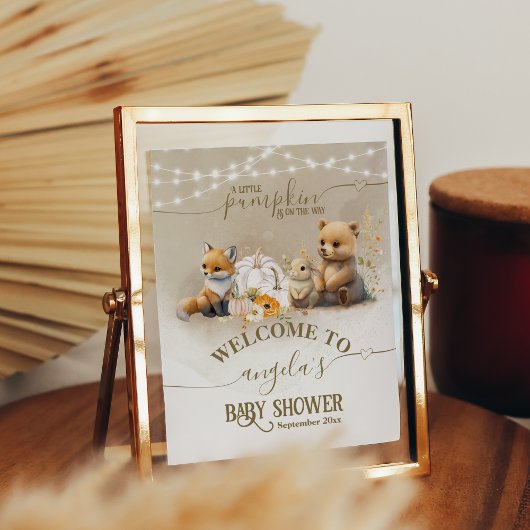 Pumpkin Rustieke Herfst Baby shower welkom Poster
