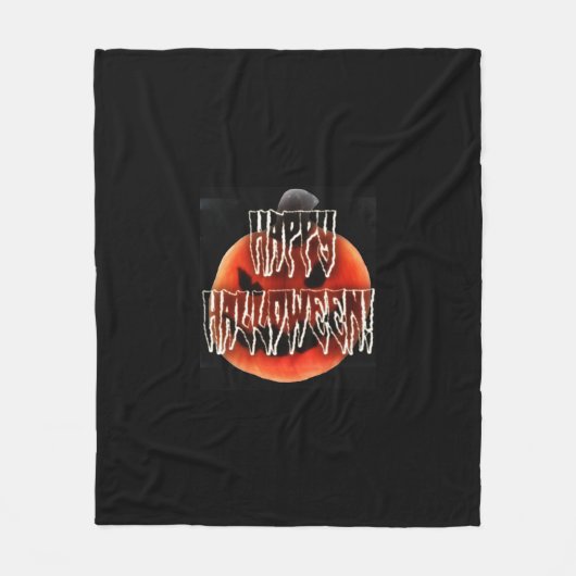 Pumpkin Scare-Wht Fleece Deken (Voorkant)