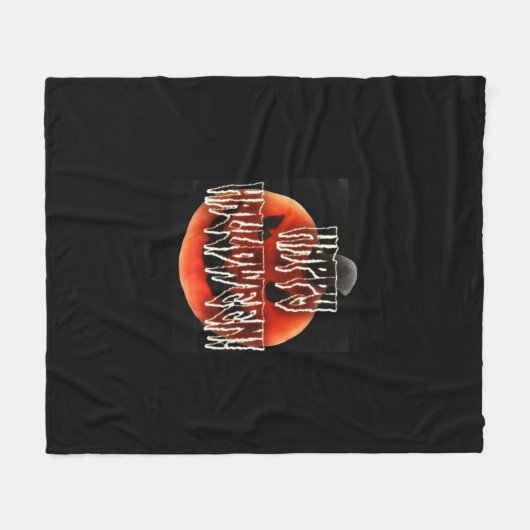 Pumpkin Scare-Wht Fleece Deken (Voorkant (Horizontaal))