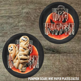 Pumpkin Scare-Wht Papieren Bordje