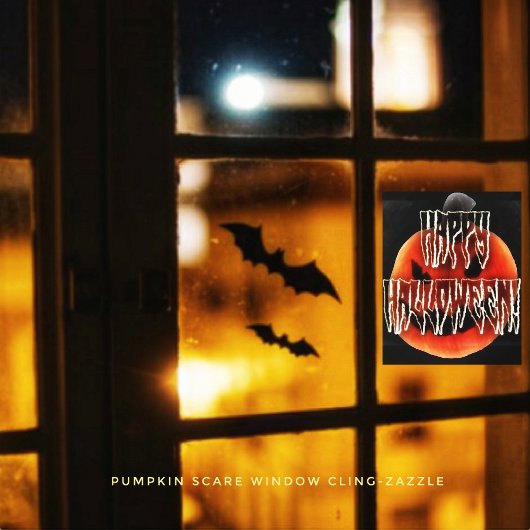 Pumpkin Scare Window Cling Raamsticker