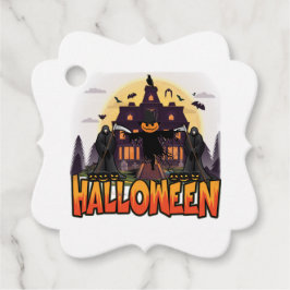 Pumpkin Scary House, Halloween Bedankjes Labels