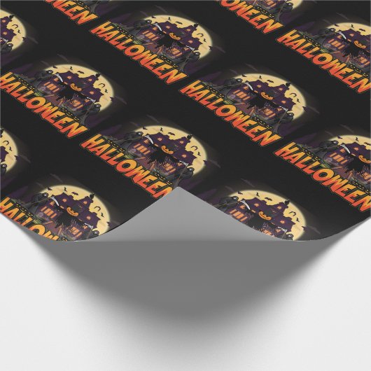 Pumpkin Scary House, Halloween Cadeaupapier (Hoek)