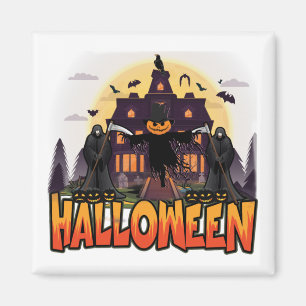 Pumpkin Scary House, Halloween Magneet