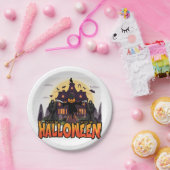 Pumpkin Scary House, Halloween Papieren Bordje (Feest)